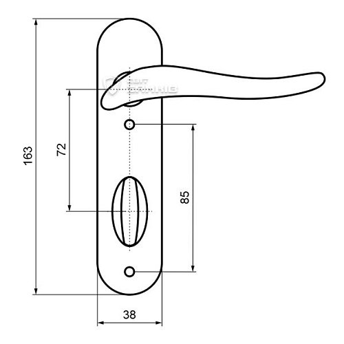 Ручки на планці Гамма к/п 72 WC OGR бронза - Фото №4