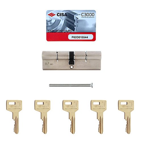 Циліндр CISA C3000 90 (40*50) нікель матовий  5 ключів - Фото №8
