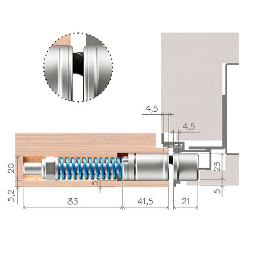 Завіс AGB Eclipse 3.2 HD Self з дотягувачем матовий хром - Фото №3