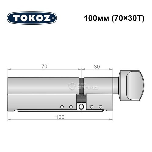 Циліндр TOKOZ Pro300 100T (70*30T) нікель матовий - Фото №8