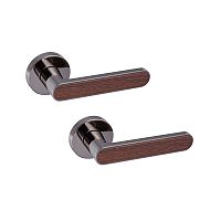 Ручки на розеті GAVROCHE Barium Ba-Z28 BN/BO чорний нікель/коричневий дуб