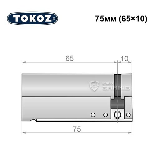 Циліндр половинка TOKOZ Pro300 75 (65*10) нікель матовий - Фото №8