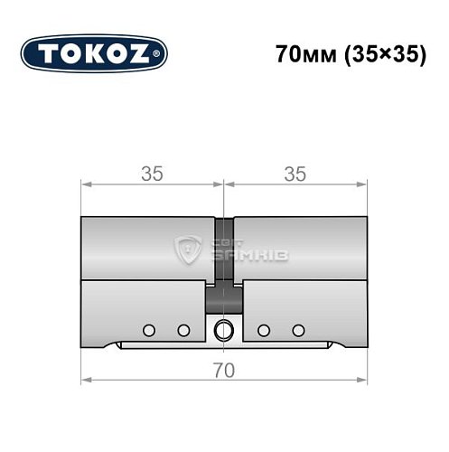 Циліндр TOKOZ Pro300 70 (35*35) нікель матовий - Фото №8