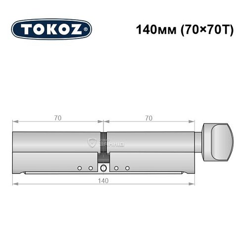 Циліндр TOKOZ Pro300 140T (70*70T) нікель матовий - Фото №8