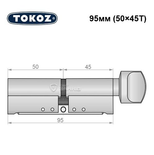 Циліндр TOKOZ Pro300 95T (50*45T) нікель матовий - Фото №8