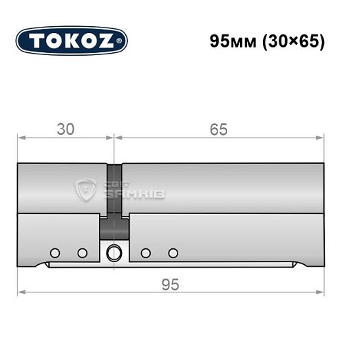 Циліндр TOKOZ Pro300 95 (30*65) нікель матовий - Фото №8