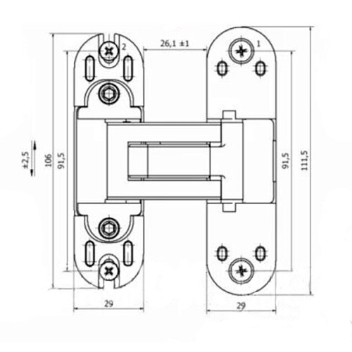 Завіс CEMOM Estetic 60A матовий хром - Фото №2