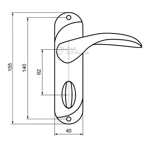 Ручки на планці Jupiter WC 62 сатин/золото - Фото №2