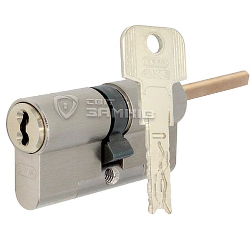 Циліндр EVVA 4KS 92Т (61*31T) зі штоком нікель сатин 3 ключі - Фото №1