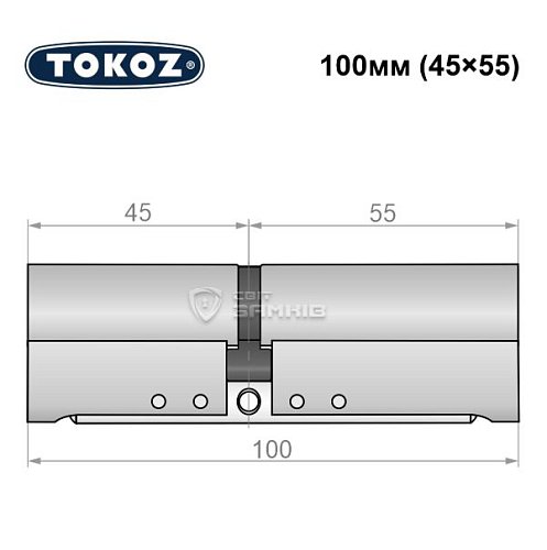 Циліндр TOKOZ Pro300 100 (45*55) нікель матовий - Фото №8