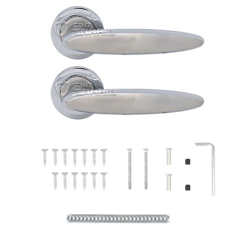 Ручки на розеті OZEN Mica хром/сатин - Фото №5