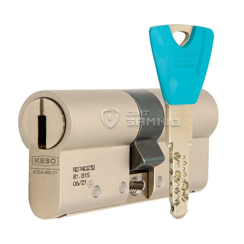 Циліндр KESO 8000 70 (30*40) нікель сатин 3 ключа - Фото №1