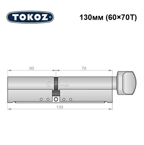 Циліндр TOKOZ Pro300 130T (60*70T) нікель матовий - Фото №8