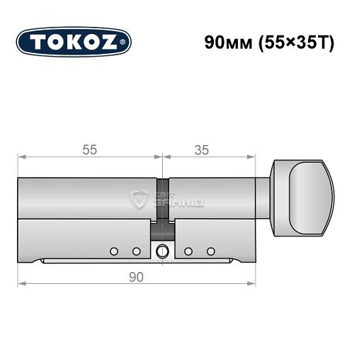 Циліндр TOKOZ Pro300 90T (55*35T) нікель матовий - Фото №8