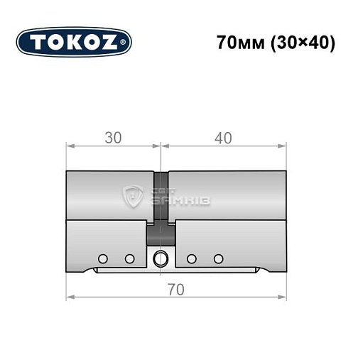Циліндр TOKOZ Pro300 70 (30*40) нікель матовий - Фото №8
