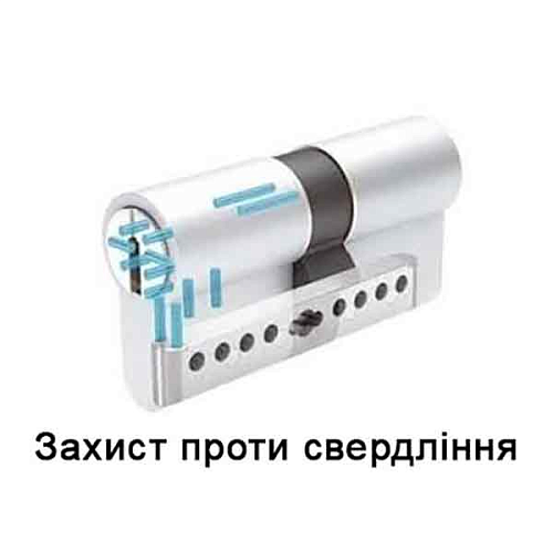 Циліндр KESO 8000 105T (40*65T) нікель сатин 3 ключа - Фото №7