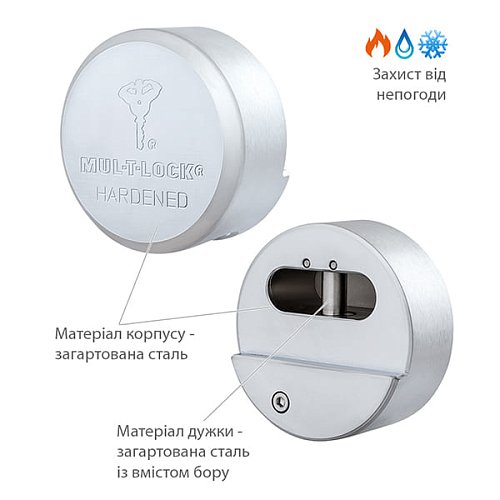 Замок навісний MUL-T-LOCK HOCKEY PUCK ClassicPRO (2 ключа) - Фото №6