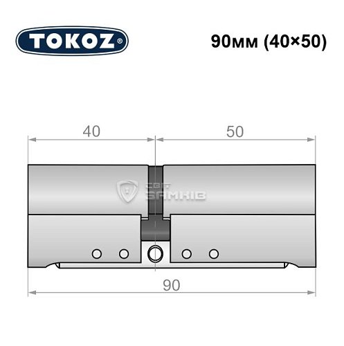 Циліндр TOKOZ Pro300 90 (40*50) нікель матовий - Фото №8
