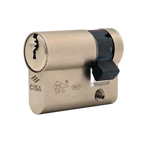 Циліндр половинка CISA C3000 40 (30*10) нікель матовий 3 ключі - Фото №2