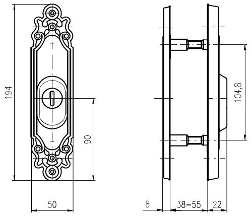 Протектор ROSTEX Ozdobna R3 (38-55мм) хром матовий - Фото №4