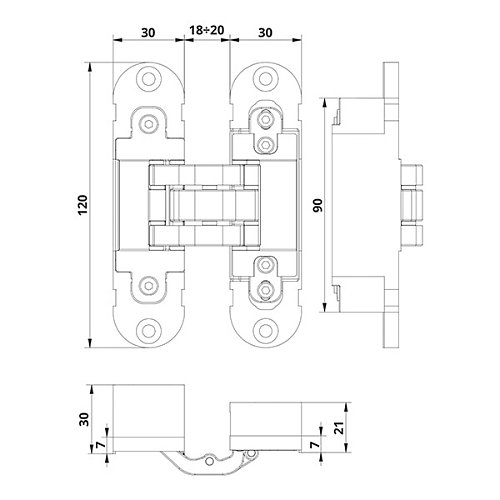 Завіс OTLAV Invisacta IN300 + ковпачки бронза - Фото №2