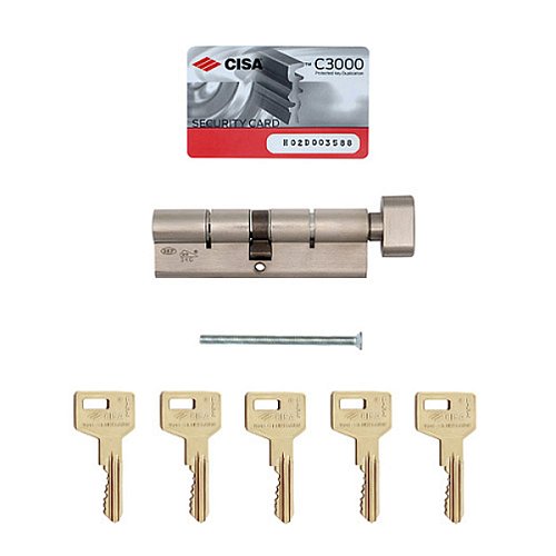 Циліндр CISA C3000 95T (40*55T) нікель матовий 5 ключів - Фото №10