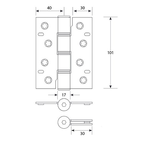 Завіс з пружиною ALDEGHI LUIGI 88NO403 101*40 мм NO чорний - Фото №3