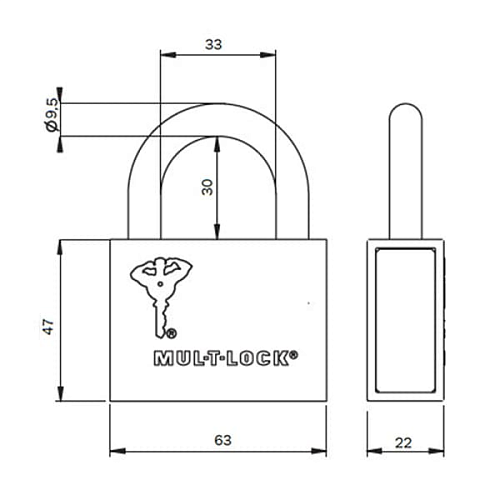 Замок навісний MUL-T-LOCK M10/C1 ClassicPRO (2 ключа) - Фото №6