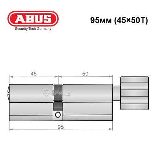 Циліндр ABUS Bravus 4000 Compact 95T (45*50T) нікель сатин - Фото №8