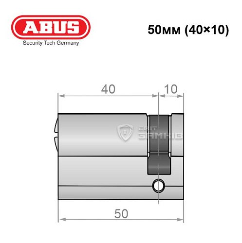 Циліндр половинка ABUS X12R 50 (40*10) нікель сатин 5 ключів - Фото №5