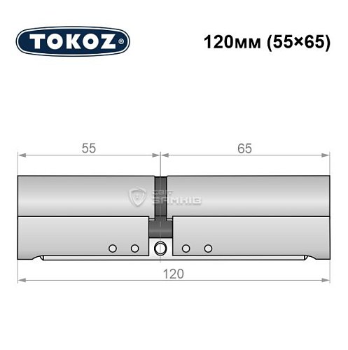 Циліндр TOKOZ Pro300 120 (55*65) нікель матовий - Фото №8