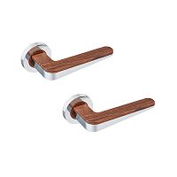 Ручки на розеті GAVROCHE Palladium Pd-Z2 CP/BO хром/коричневий дуб