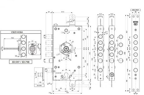 Механізм замка MOTTURA 3D.788S800054 (BS66*85мм) L лівий - Фото №8