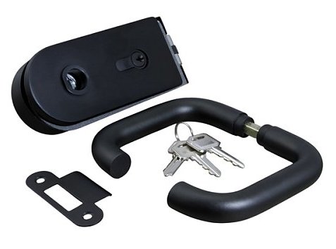 Комплект замка GLASS-M-TECH G2012 в чорному кольорі