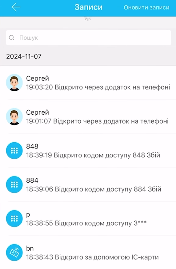 Багато різних записів доступу