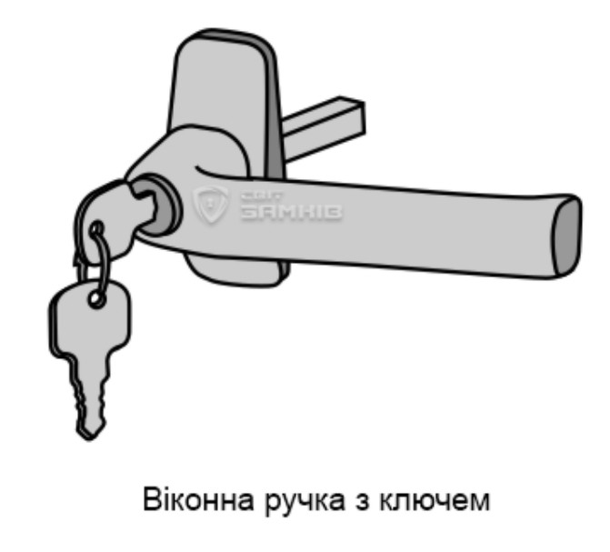 одностороння ручка для вікон з ключем