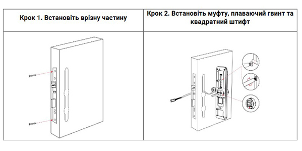 Детальна схема монтажу вірзного смарт-замка