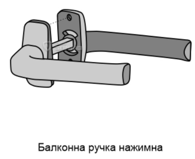 балконна натискна двостороння ручка 