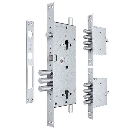 Механізм замка MUL-T-LOCK 415G Двосистемний (BS63*85мм) хром полірований комплект - Фото №1