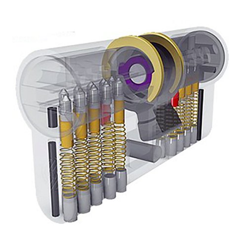 Циліндр SECUREMME K2 100T (50*50T) матовий хром - Фото №7