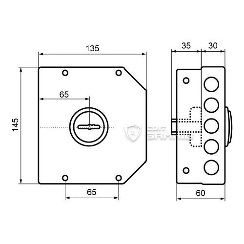 Замок накладний ЕЛЬБОР Граніт 1.06.51 MA (BS64мм) (н) - Фото №8