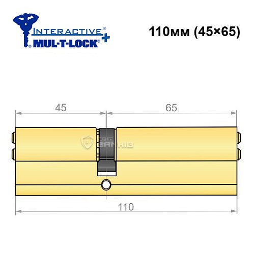 Циліндр MUL-T-LOCK MTL600/Interactive+ 110 (45*65) латунь - Фото №5