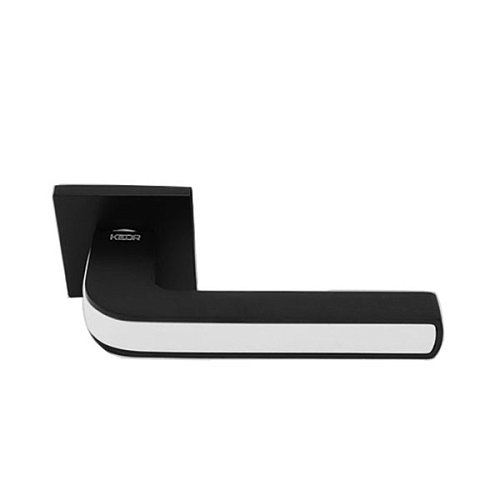 Ручки на розеті KEDR ULTRA R21.830 MBP/WH чорний матовий/біла вставка - Фото №2