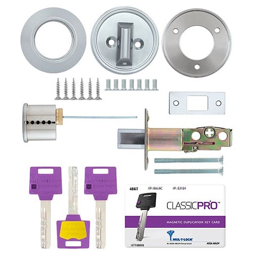 Замок врізний MUL-T-LOCK Dead Bolt DBM ClassicPro (BS60мм) матовий хром - Фото №5