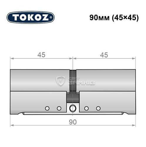 Циліндр TOKOZ Pro300 90 (45*45) нікель матовий - Фото №8