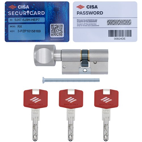 Циліндр CISA RX (модульний) 120T (75*45T) нікель матовий 3 ключі - Фото №12