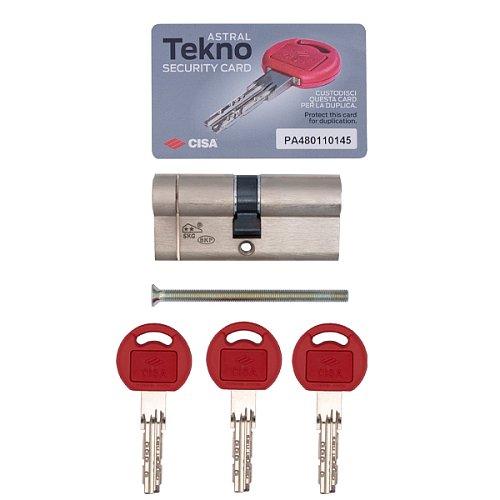 Циліндр CISA Astral Tekno PRO 90 (45*45) нікель матовий 3 ключі - Фото №8