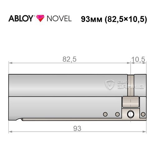 Циліндр половинка ABLOY NOVEL 93 (82,5*10,5) хром полірований 3 ключа - Фото №8