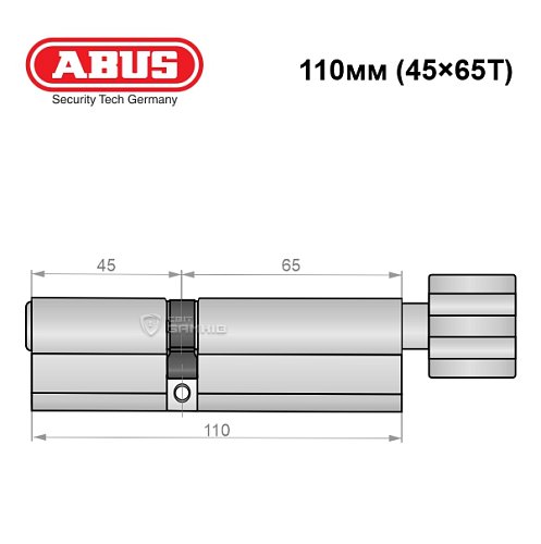 Циліндр ABUS Integral MX (модульний) 110T (45*65T) нікель - Фото №7