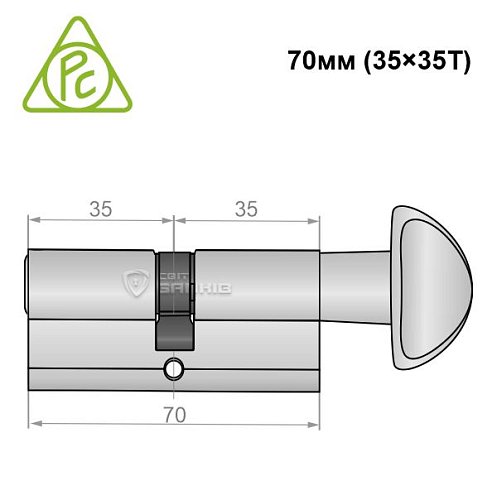 Циліндр CORTELLEZZI PRIMO 117F 70T (35*35T) хром - Фото №6